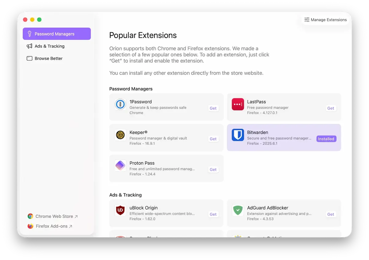 Third Party Extensions Screenshot